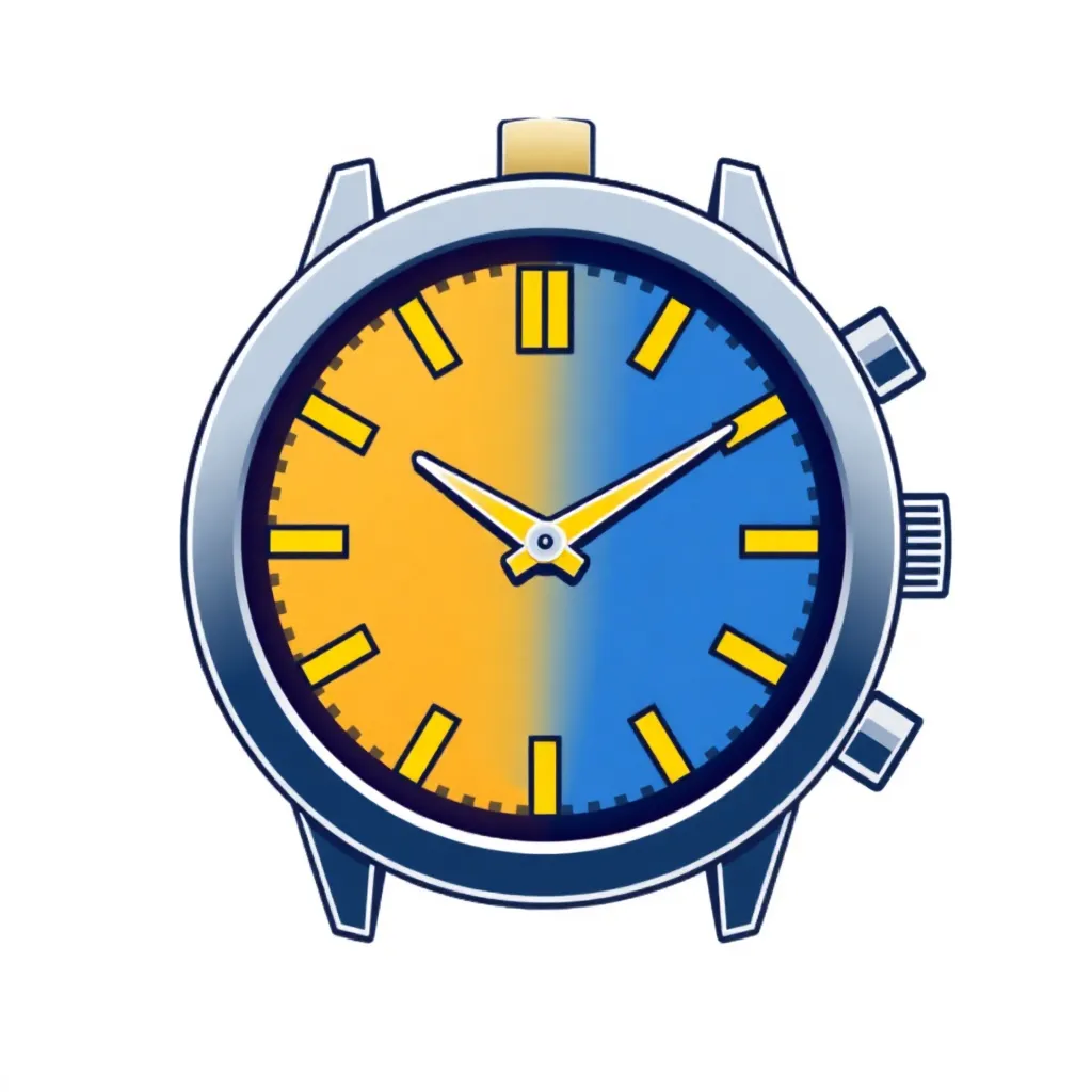 Icono de reloj representando rapidez con colores azul y amarillo
